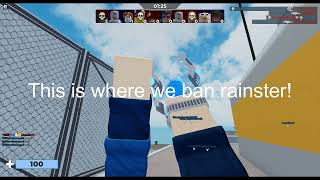 Banning People In Roblox Arsenal with hacks  Banning Rainster Script is patched [upl. by Siramay]