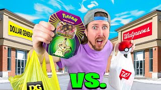 Dollar Store VS Walgreens ULTRA RARE Pokemon Card Challenge [upl. by Nalani]