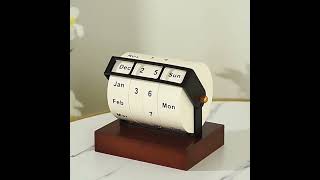 Rotating perpetual calendar creative new 2024 calendar desk decoration office DIY retro design [upl. by Novi]