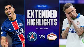 PSG vs PSV Extended Highlights  UCL League Phase MD 3  CBS Sports Golazo [upl. by Terrilyn]