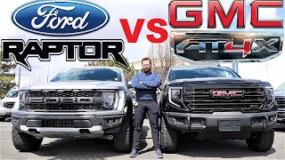 2023 Ford Raptor VS 2023 GMC Sierra AT4X Why Is The GMC More Expensive [upl. by Edwine]