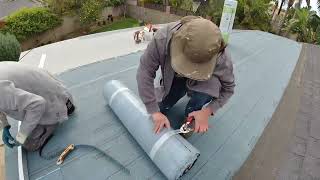 Time lapse of Certainteed Flintlastic SA roofing on backyard patio [upl. by Faxen]