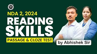 READING SKILLS  PASSAGE amp CLOZE TEST  NDA English Classes 2024  NDA 22024  The Tutors Academy [upl. by Neelon]