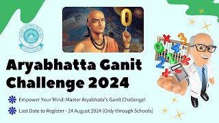 CBSE Aryabhatta Ganit Challenge 2024  AGC 2024 [upl. by Leakcim]