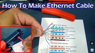 How To Make Ethernet Cable RJ45  Straight Through amp Crossover [upl. by Cho]