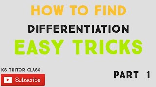 How to find out differentiation in easy tricks [upl. by Elam]