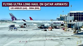 REVIEW  Qatar Airways  Los Angeles LAX  Doha DOH  Airbus A3501000  Economy [upl. by Vin461]