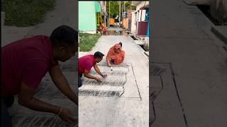 Amazing couple creating a 3D staircase illusion on the street CoupleArt 3DStreetArt [upl. by Nioe]