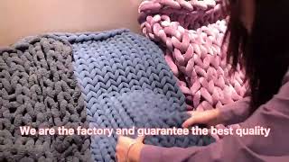 Chunky Knit Wool Blanket Soft Sofa Woven Throw Blanket For Home And Office [upl. by Arleyne]