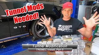 TREMEC TKOTKXT56 Install Part 5 How to modify your transmission tunnel to fit your TREMEC [upl. by Milissa]