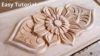 Awaken your creativity Learn to carve a flower 🌼 in wood Relief Carving Tutorial [upl. by Aenneea]