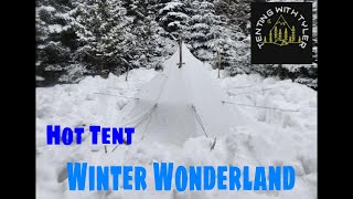 Hot Tent Winter Camping OneTigris Northgaze Canvas Tent [upl. by Dolf]