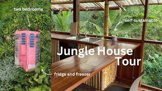 Our jungle house tour  self sufficient with fridge and freezer  Mamoní Valley Preserve [upl. by Magdaia]