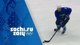 Ice Hockey  Mens PlayOff  Slovenia v Austria  Sochi 2014 Winter Olympics [upl. by Dacy]