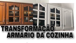 DIY  TRANSFORMAÇÃO DO ARMÁRIO DA COZINHA  ADESIVANDO A PEDRA DE MARMORE [upl. by Tallia]