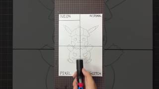 Draw Pumpkin Pikachu in 4 styles 🎃halloween shortspokemon pikachu [upl. by Yruy]