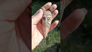 Antler handcarved God Odin amulet Viking jewelry vikingart Norsefashion norsegod rsartcraft [upl. by Hadnama]