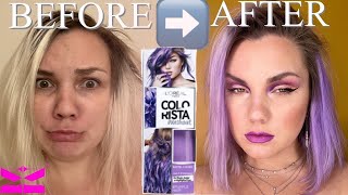 COLORISTA BY LOREAL SEMIPERMANENT COLOR IN PURPLE  REVIEW  TRY ON [upl. by Pru]