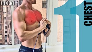 11 Resistance Band Chest Exercises  NO ATTACHING [upl. by Kciv]