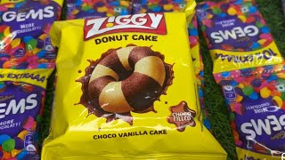 Ziggy Donut Cake Choko vanilla cake Asmr sounds unboxing  food review food asmr viralvideo [upl. by Ciri895]