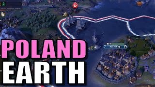 Civ 6 Poland Gameplay True Start Earth Location Map Let’s Play Civilization 6 Poland  Part 11 [upl. by Eelsel708]