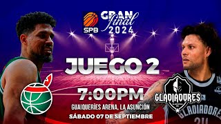 Gran Final SPB 2024 Juego 2 Guaiqueríes de Margarita vs Gladiadores de Anzoátegui  070924 [upl. by Yrrehs]