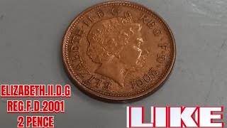 ElizabethIIDG REG FD2001 2 Pence Rare Coin youtubeshorts ytshorts [upl. by Careaga]