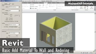 Revit Beginner How To Add Material And Rendering Basic [upl. by Anaiq385]