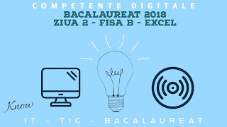 Bacalaureat 2018  Competente Digitale  Ziua 2  Fisa B  Excel [upl. by Euqinomad]