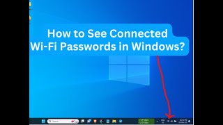 How To Show WiFi Password In Computer [upl. by Atikir273]