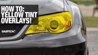 HOW TO Tint Headlight Yellow with vinyl overlays SUBARU [upl. by Asinet]