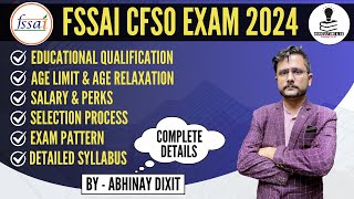 FSSAI Recruitment 2024  Central Food Safety Officer CFSO  Full Information  FSSAI Vacancy 2024 [upl. by Aroled371]