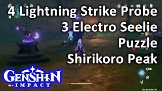 4 Lightning Strike Probe 3 Electro Seelie Puzzle Shirikoro Peak Genshin [upl. by Refanej]