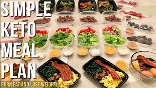 Simple Keto Meal Plan For The Week  Burn Fat and Lose Weight [upl. by Bernadene]