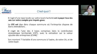 Tout savoir sur la cotisation foncière des entreprises CFE en micro entreprise avec BGE Cher [upl. by Ydrah]