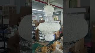 New order arrived The customer chose this gorgeous crystal grand chandelier to light up the space [upl. by Anha]