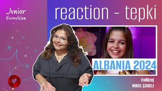 REACTION • Nikol Çabeli  Vallëzoj Junior Eurovision 2024 🇦🇱 Albania [upl. by Alcinia]