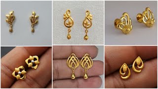 Below 2grams gold earrings with PRICE 2023  Daily Wear small gold earrings designsSmall earrings [upl. by Ahsenrad]