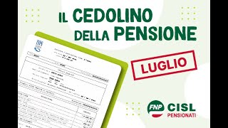 Cedolino pensione di luglio le informazioni utili [upl. by Cirad522]