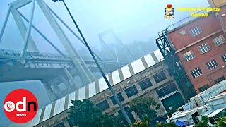 Police release new footage of doomed Morandi Bridge collapse in Genoa [upl. by Libbey]