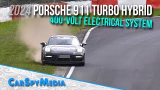 2024 Porsche 911 Turbo S EHybrid Prototype Spied Testing 400Volt Electrical System At Nürburgring [upl. by Serle]