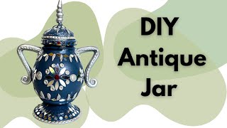 DIY Antique Pot from Glass Jar  Easy Home Decor Idea [upl. by Blasien]