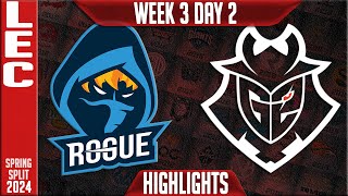 RGE vs G2 Highlights  LEC Spring 2024 W3D2  Rogue vs G2 Esports [upl. by Chadburn251]