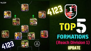 TOP 5 BEST FORMATIONS TO REACH DIVISION 1 IN EFootball 2024 Mobile  4123 Formation EFootball 2024 [upl. by Kauslick]