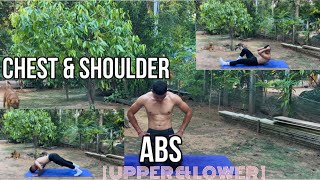 Chest Shoulder amp ABS Workout ​ No Equipment No gym [upl. by Affer]