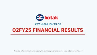 Key Highlights of Kotak Q2FY25 Results KotakMahindraBank [upl. by Bernadene]