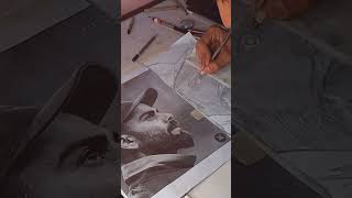 Virat Kohli portrait part 2 drawing hardwork pencil charcol cricketviratkohli [upl. by Novick]