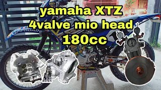 Yamaha XTZ 180cc  4valve mio cylinder head [upl. by Nylarat]