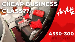 Budget Business Class AirAsia X Premium Flatbed  Airbus A330 KUL  SYD [upl. by Field]