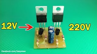 how to make simple inverter 12v to 220v using C1815 Transistor [upl. by Trillbee782]